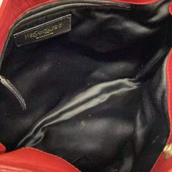 Auth YvesSaintLaurent rivegauche (YSL) Mombasa 130157 Red Leather Handbag - Picture 13 of 16